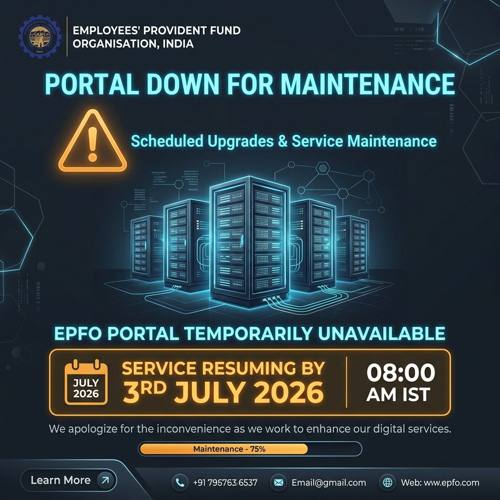 EPFO सर्विस डाउन 2026: सिस्टम अपग्रेड की वजह से करोड़ों सब्सक्राइबर्स को झटका
